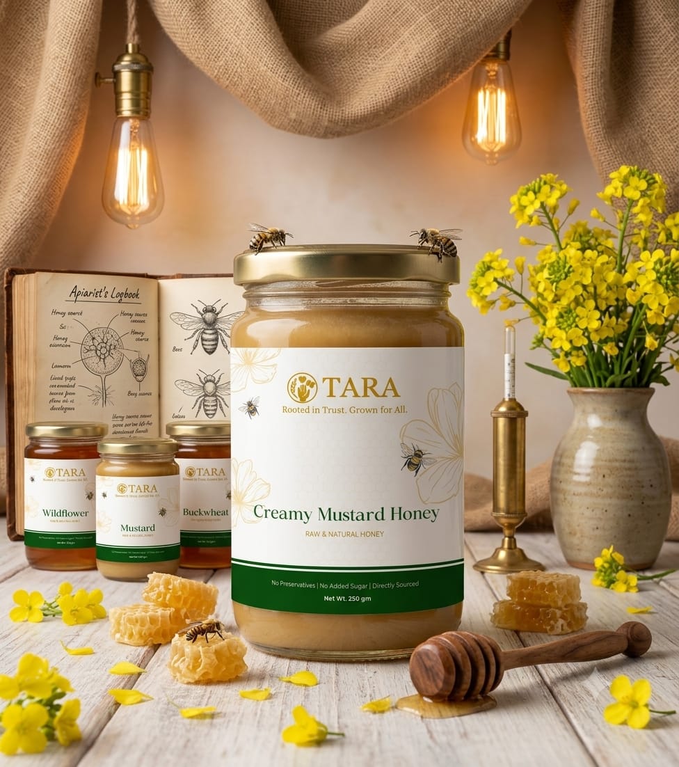 TARA Creamy mustard honey- 100% Raw, Natural and Pure (250mg)