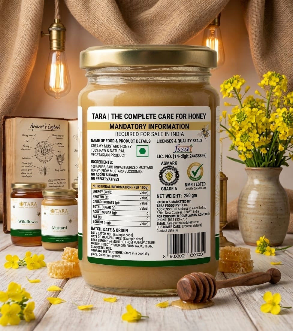 TARA Creamy mustard honey- 100% Raw, Natural and Pure (250mg)